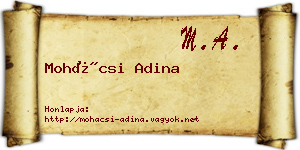 Mohácsi Adina névjegykártya
